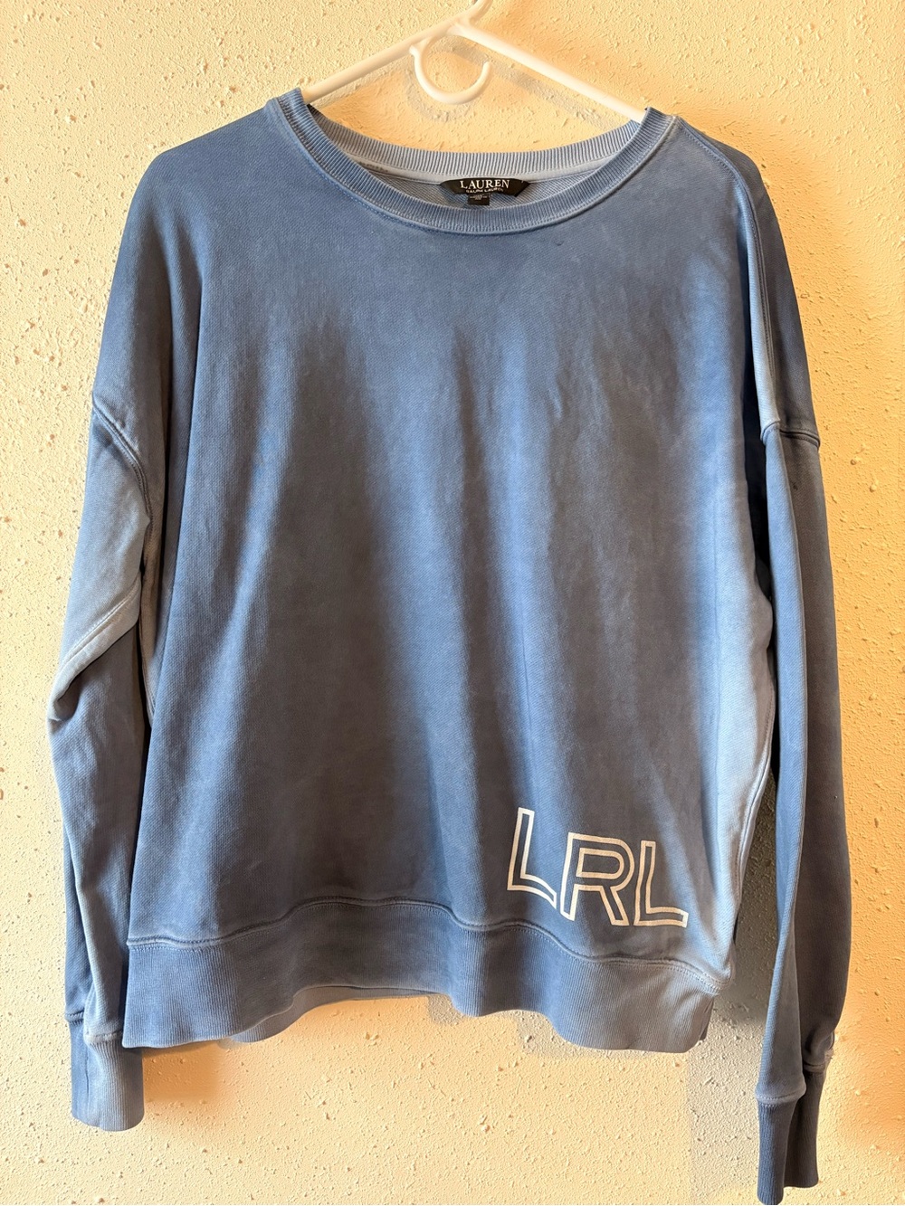 Ralph Lauren LRL Logo Crewneck Sweatshirt in Dusty Blue